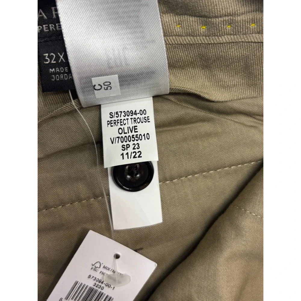 NEW Banana Republic 32x30 Olive Italian Flannel Wool Pants Perfect Trousers